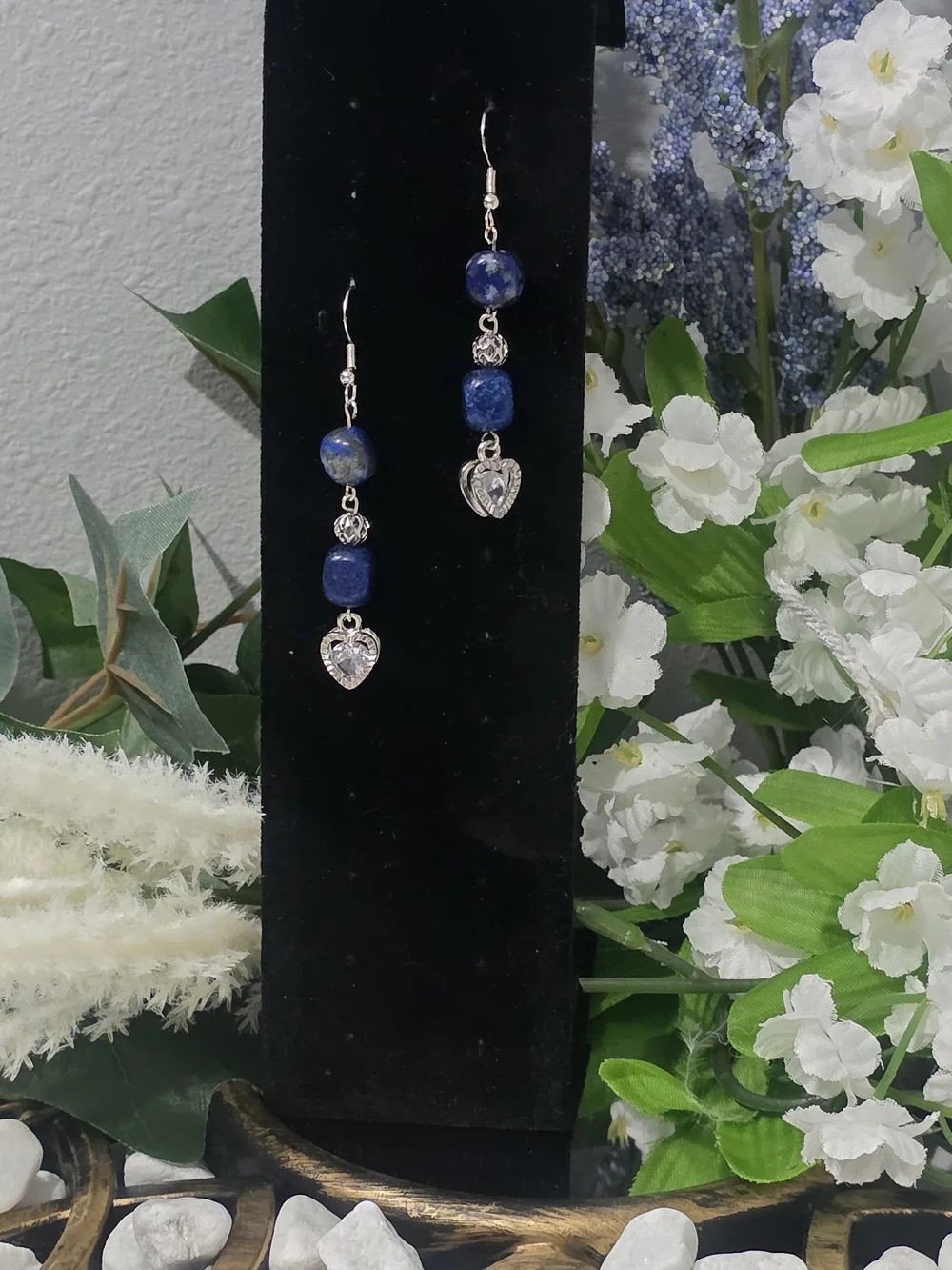 Lapis Lazuli Drop Earrings Hand-Crafted